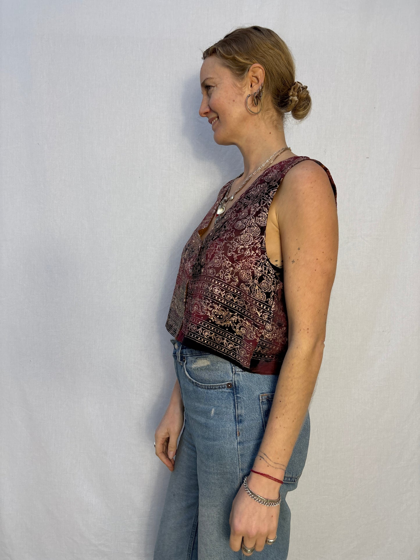 SILK WAISTCOAT | M/L ~ Negroni