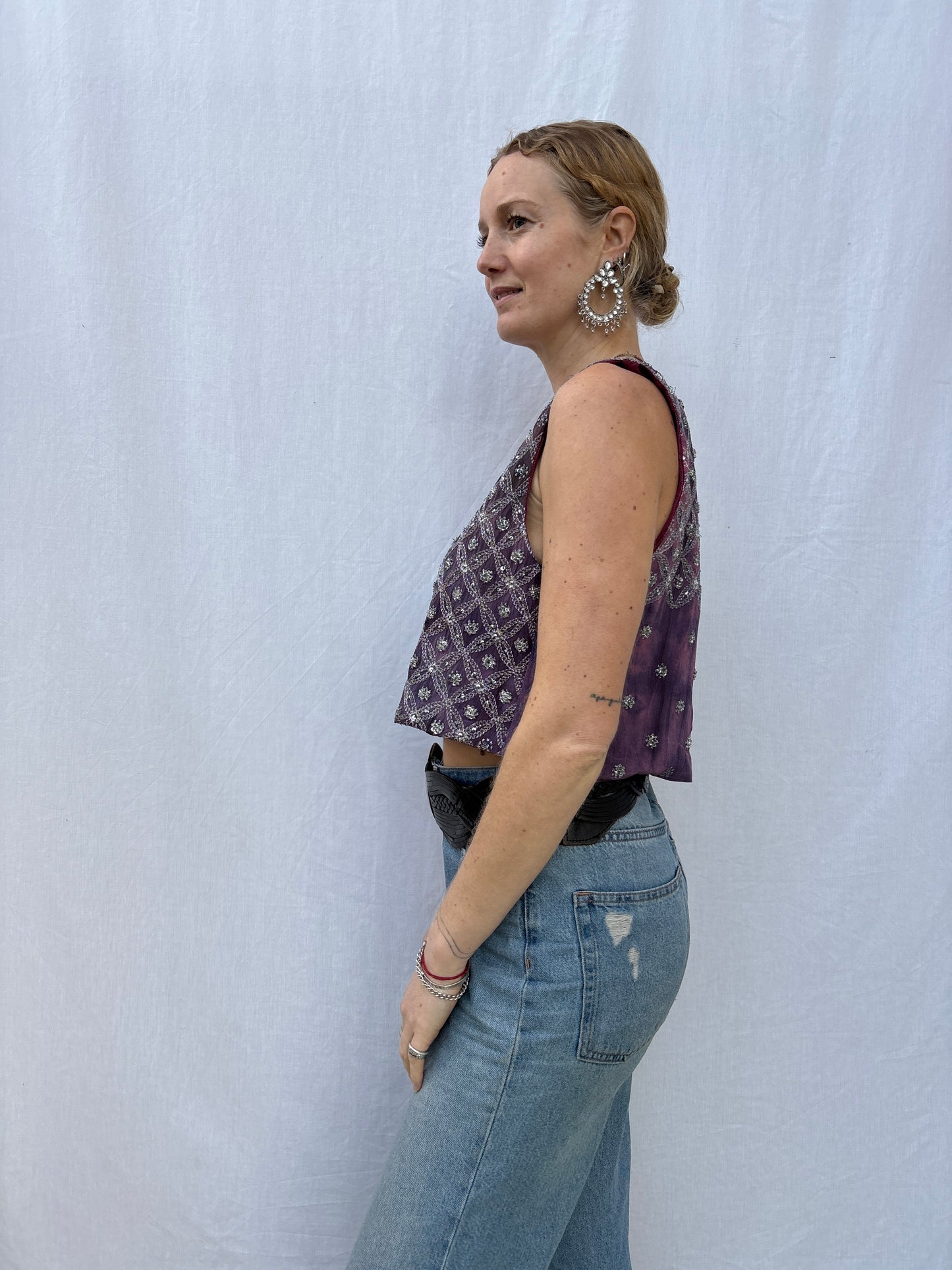 SILK WAISTCOAT | S/M ~ Raspberry