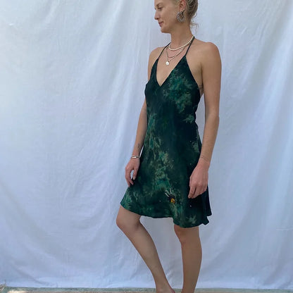 Mini Summer dress - M/L - dark green