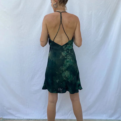 Mini Summer dress - M/L - dark green
