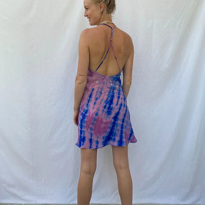 Mini Summer dress - M/L - pink blue