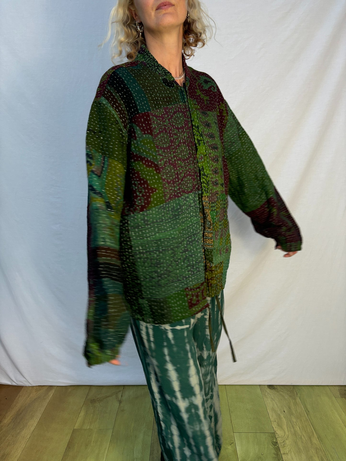 KANTHA ZIP BOMBER | Greens