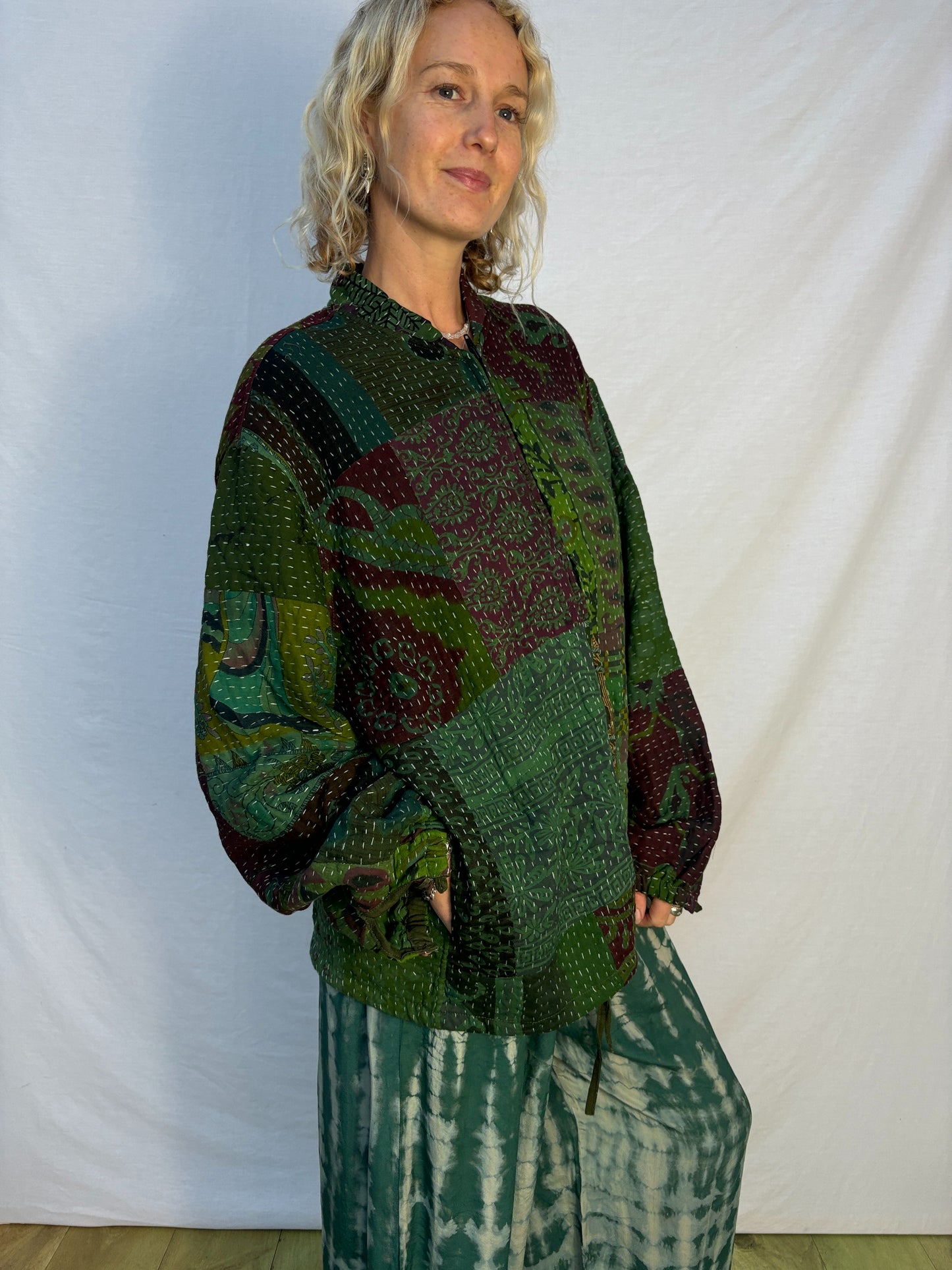 KANTHA ZIP BOMBER | Greens