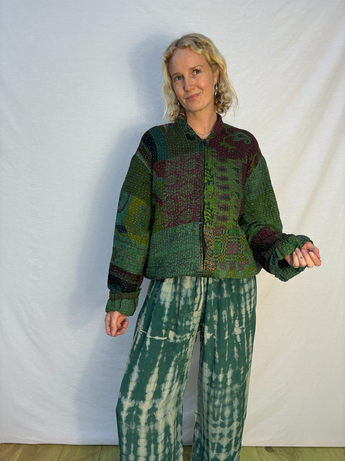 KANTHA ZIP BOMBER | Greens