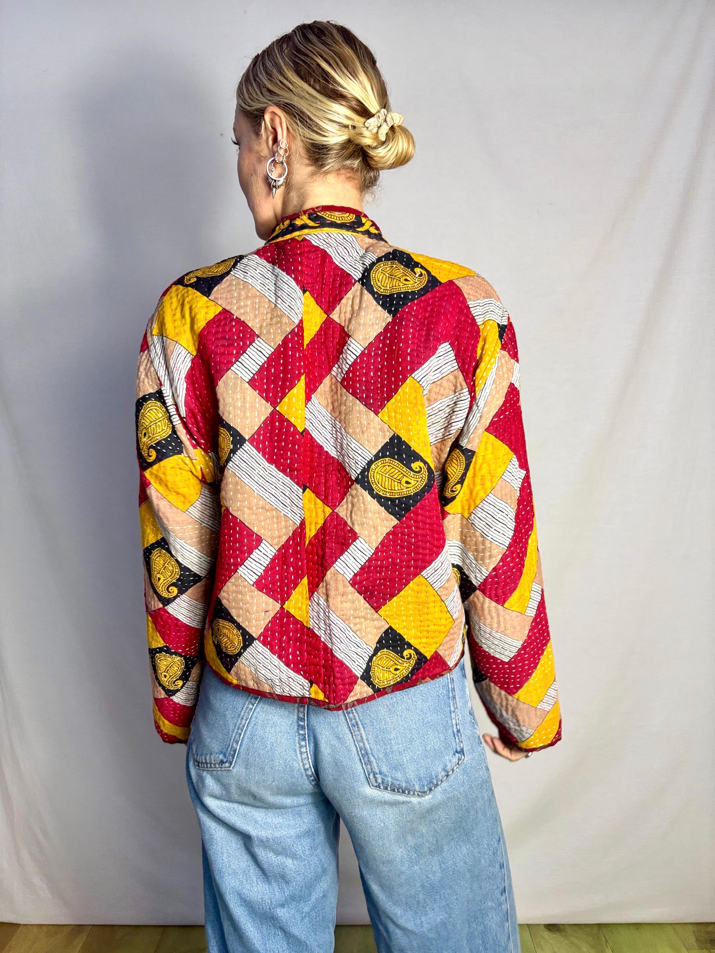REVERSIBLE KANTHA CROP JACKET | Let yourself play
