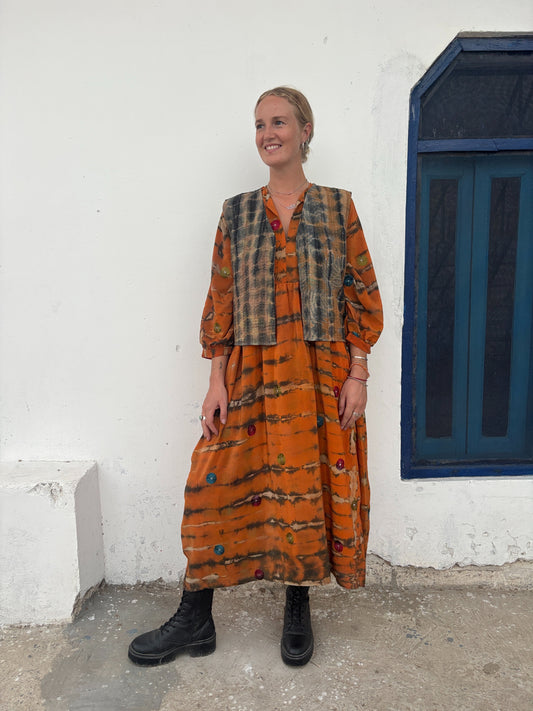KANTHA WAISTCOAT | Caramel