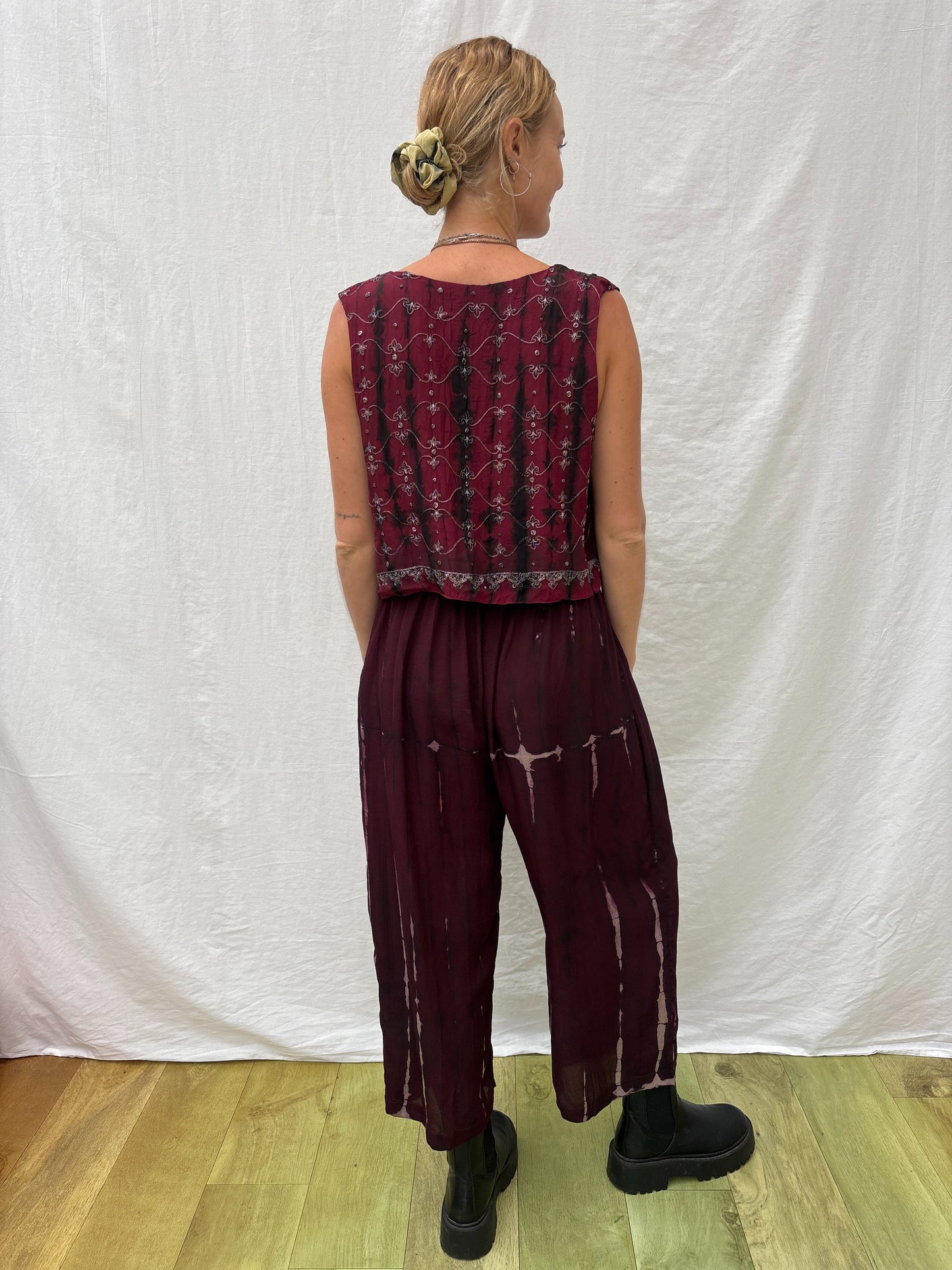 SILK TROUSERS | Short ~ Garnet