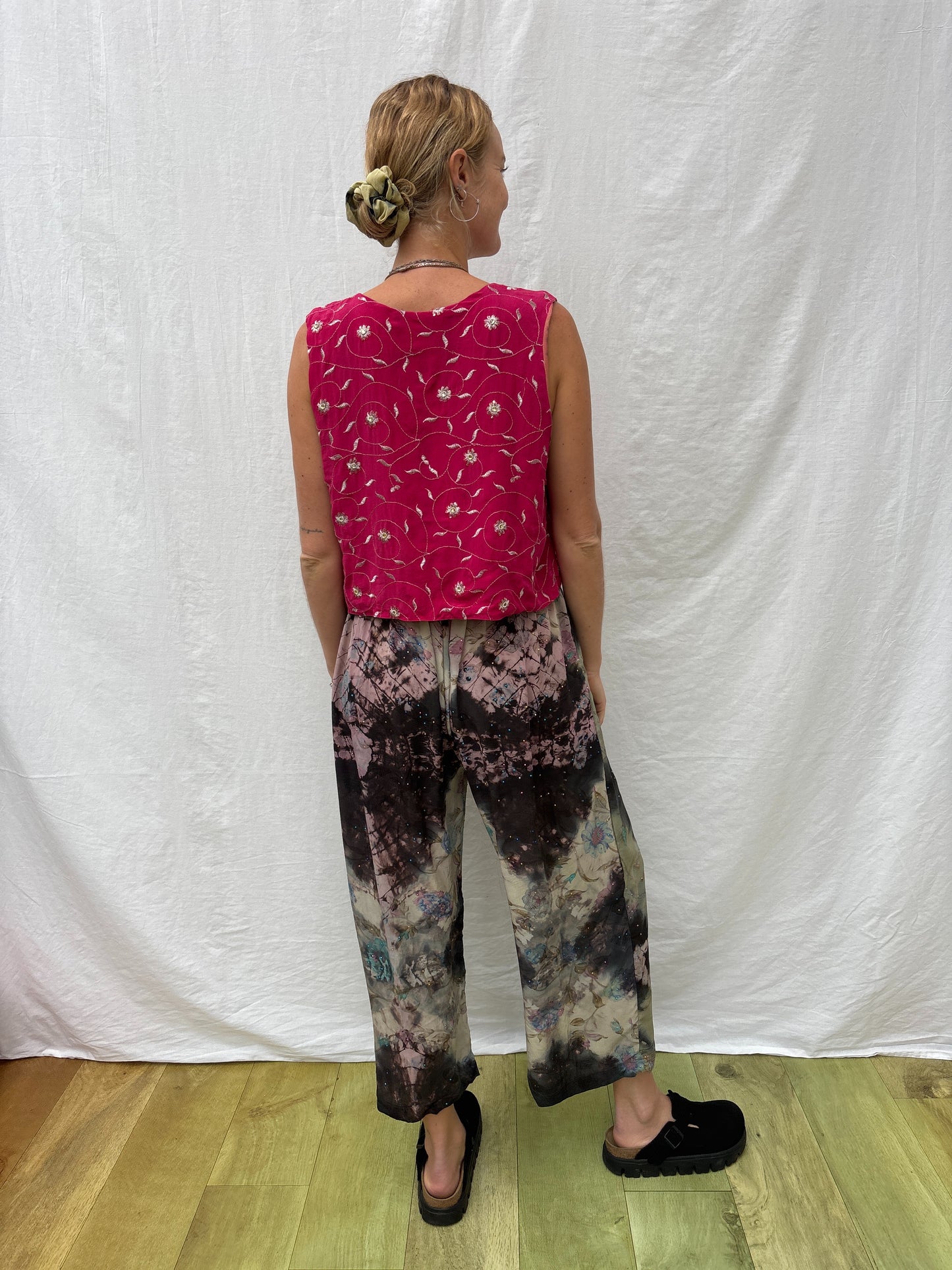 SILK WAISTCOAT | M/L ~ Fuchsia