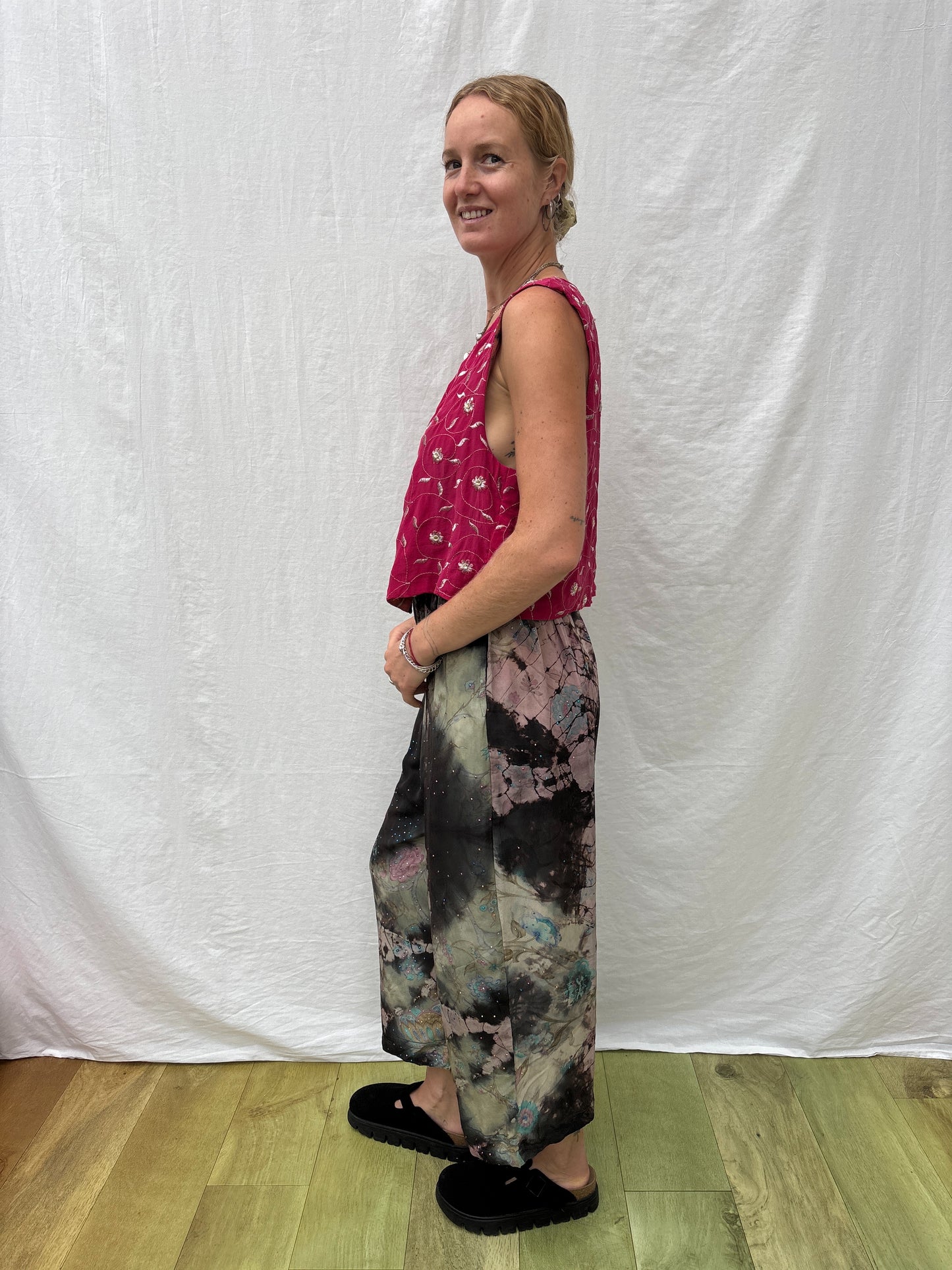 SILK WAISTCOAT | M/L ~ Fuchsia