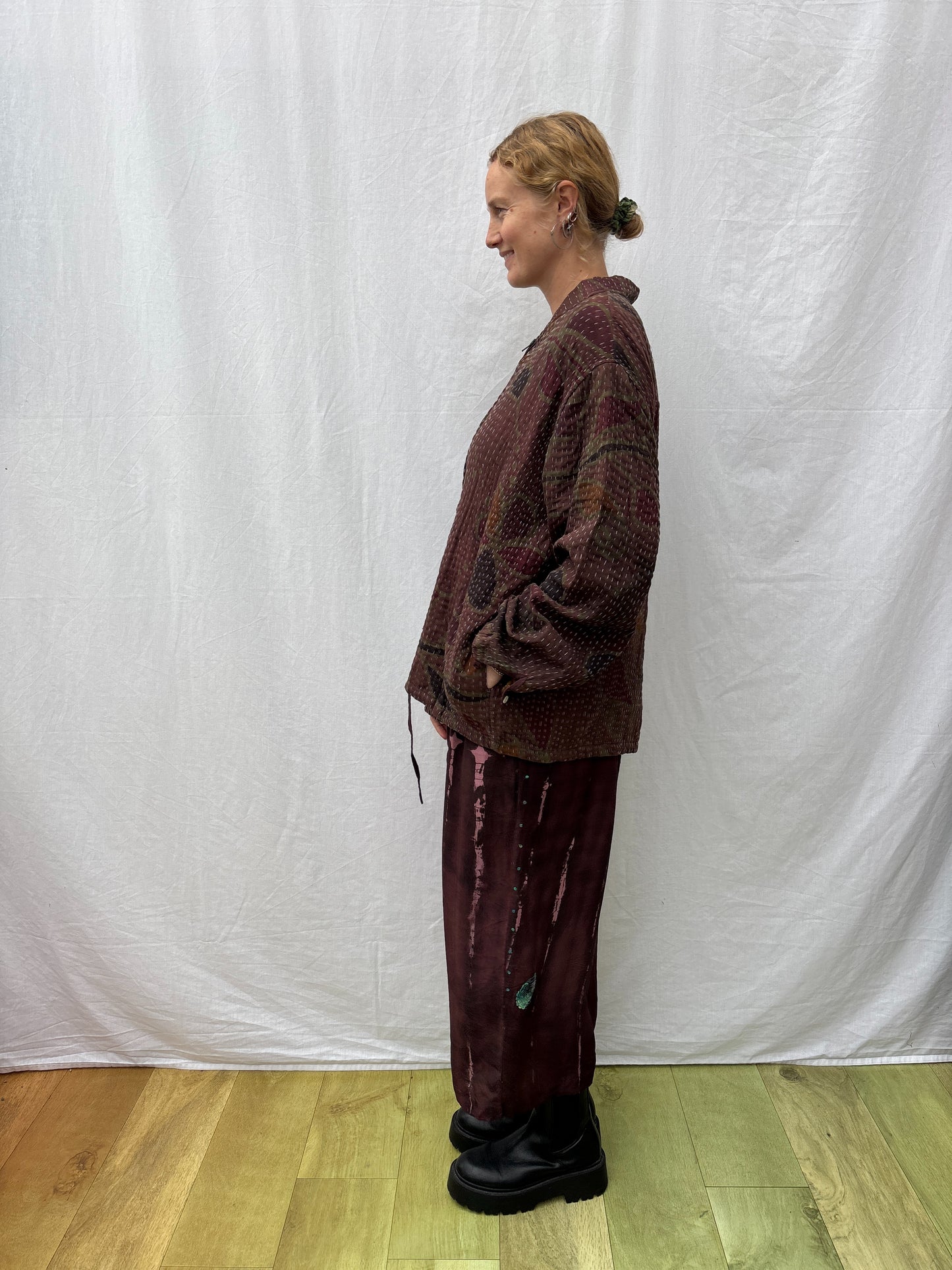 KANTHA ZIP BOMBER | Coffee