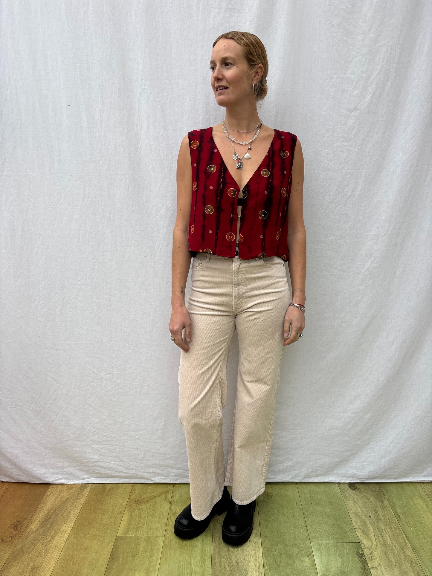 SILK WAISTCOAT | M/L ~ Rockstar