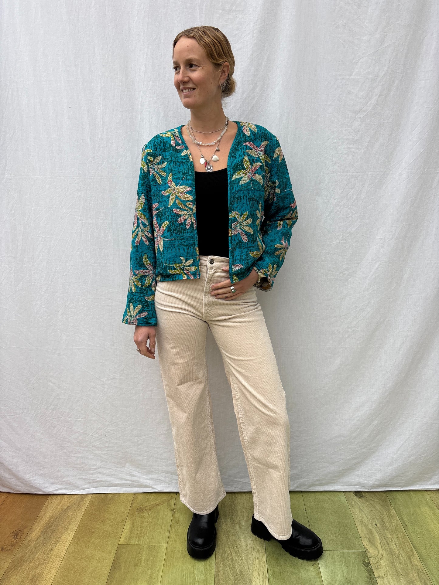 Silk Jacket | Bringing flowers