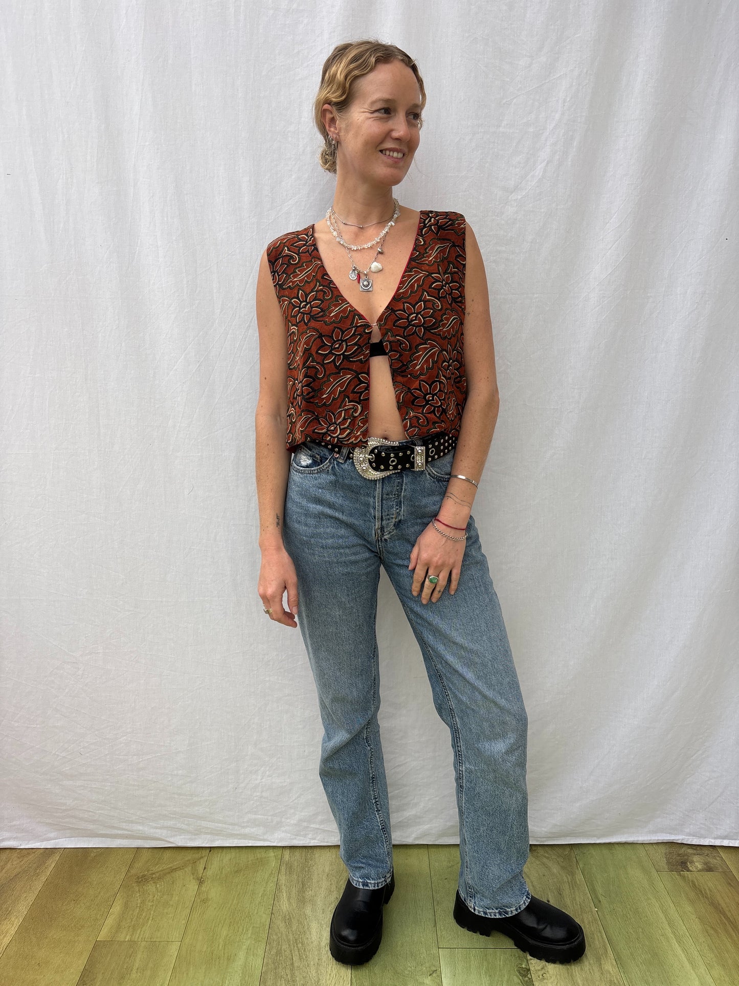 SILK WAISTCOAT | M/L ~ Earthling