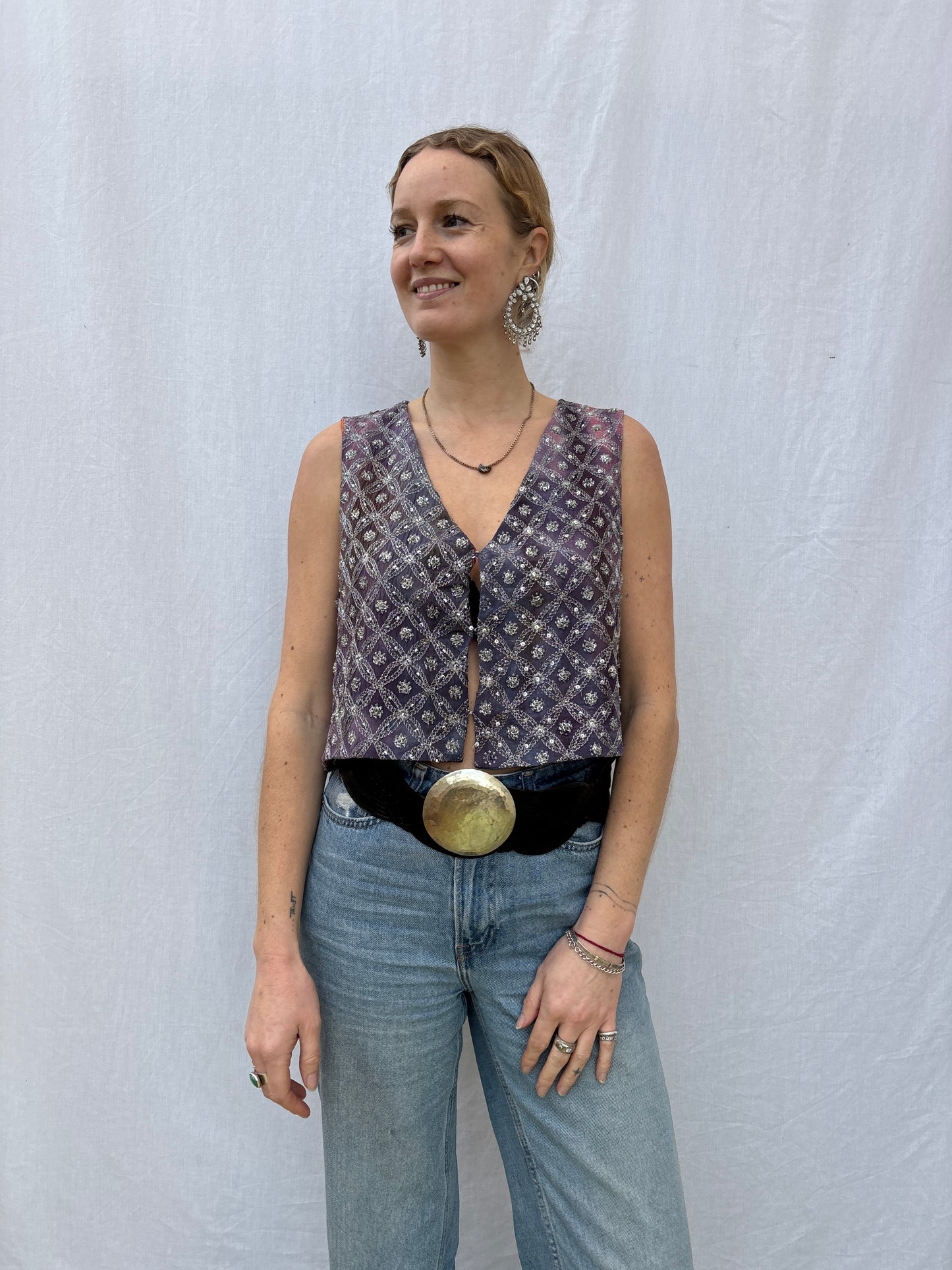 SILK WAISTCOAT | M/L ~ Mirrors