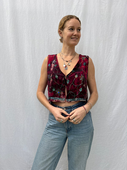 SILK WAISTCOAT | S/M ~ Savour