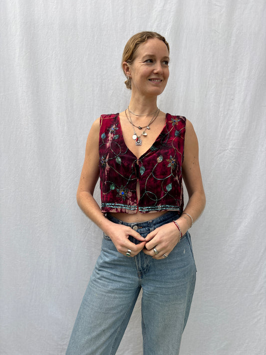 SILK WAISTCOAT | S/M ~ Savour