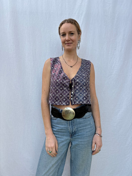 SILK WAISTCOAT | S/M ~ Raspberry