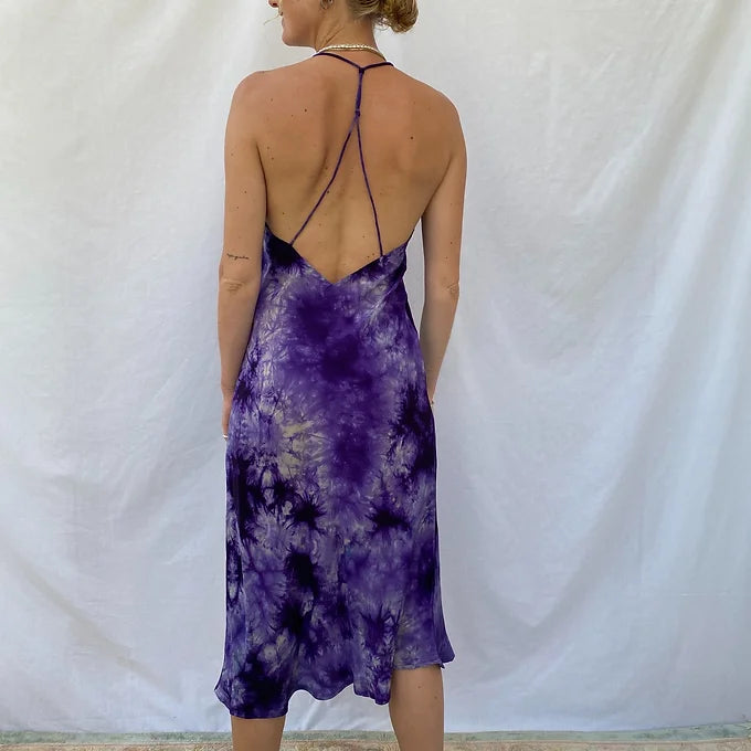 Summer Dress - M/L - purple tie dye