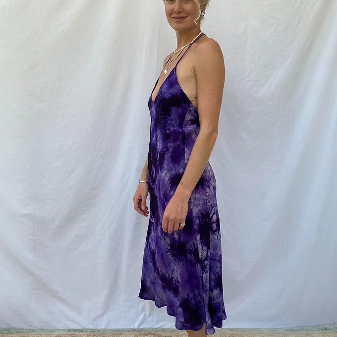 Summer Dress - M/L - purple tie dye