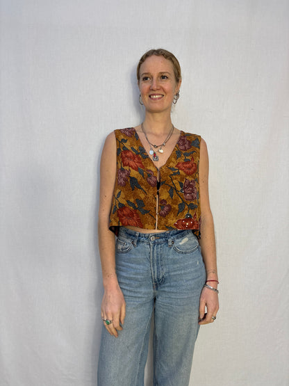 SILK WAISTCOAT | M/L ~ Negroni