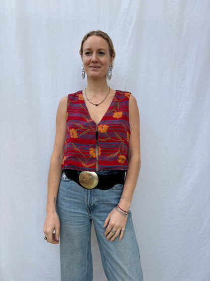 SILK WAISTCOAT | M/L ~ Mirrors