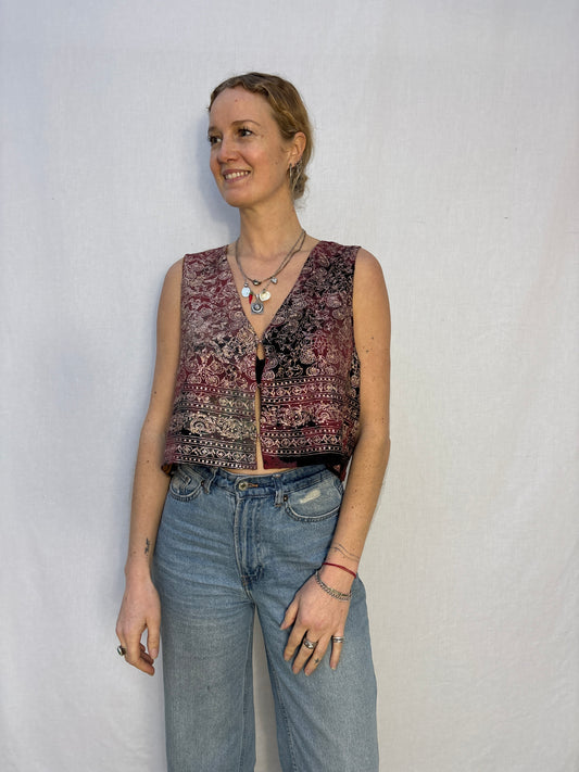 SILK WAISTCOAT | M/L ~ Negroni