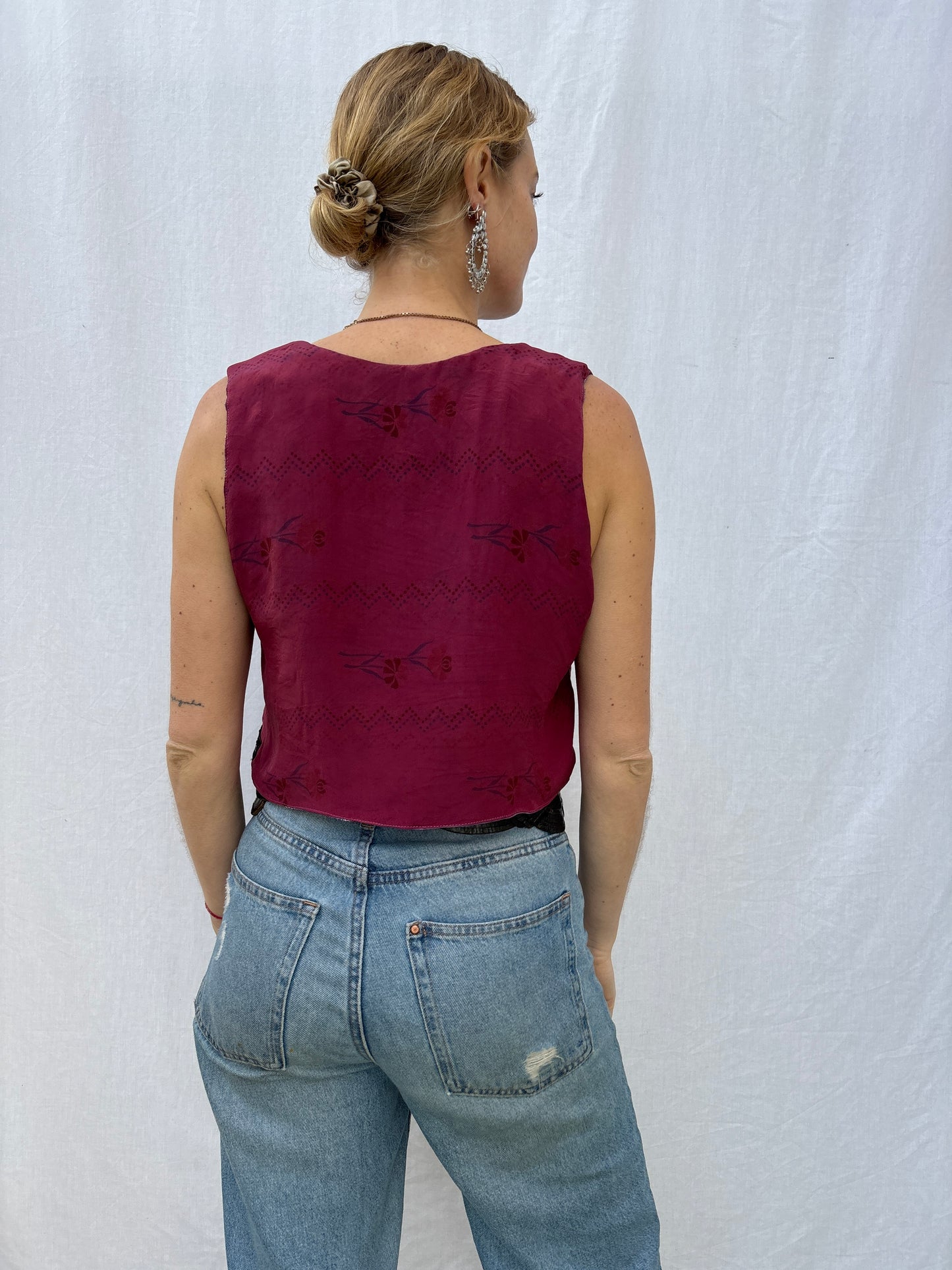 SILK WAISTCOAT | S/M ~ Raspberry