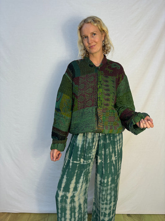 KANTHA ZIP BOMBER | Greens