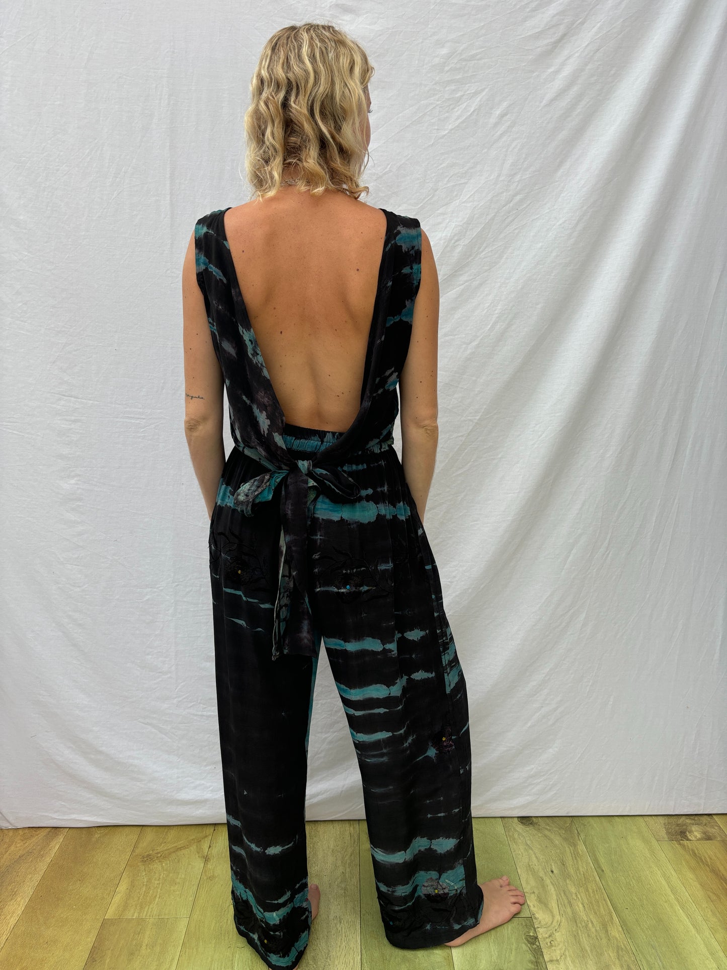 SILK TROUSERS | Long ~ Aqua