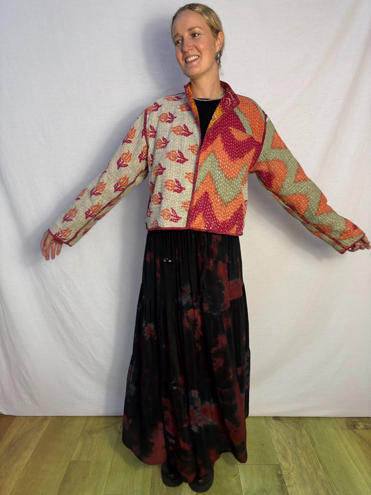 REVERSIBLE KANTHA CROP JACKET | Higher Frequency