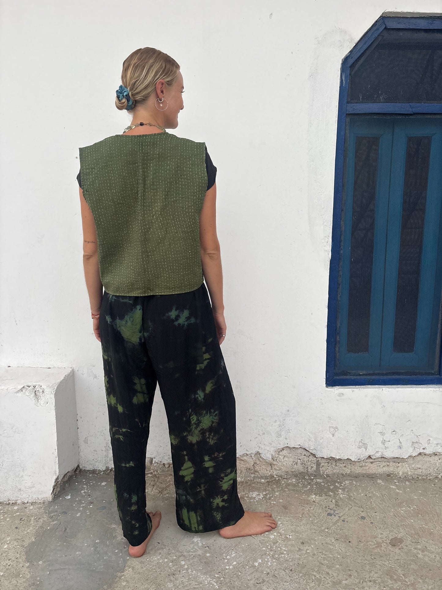 KANTHA WAISTCOAT | Moss