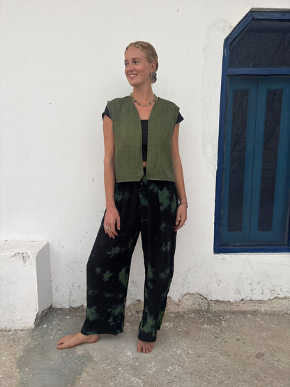 KANTHA WAISTCOAT | Moss