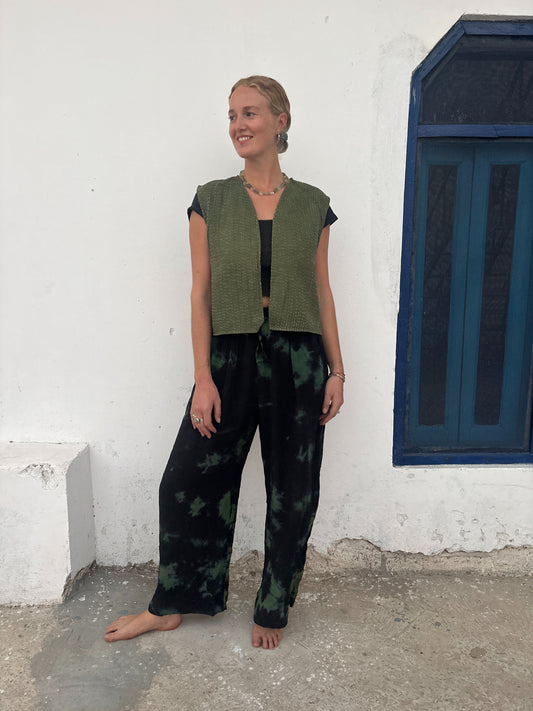 KANTHA WAISTCOAT | Moss