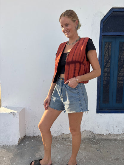 Silk Gilet | Rouge