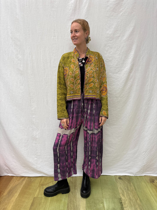 REVERSIBLE KANTHA CROP JACKET | I Gotcha