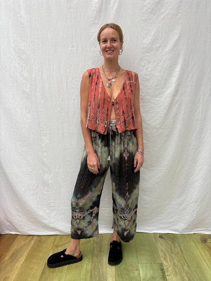 SILK WAISTCOAT | M/L ~  Fuchsia