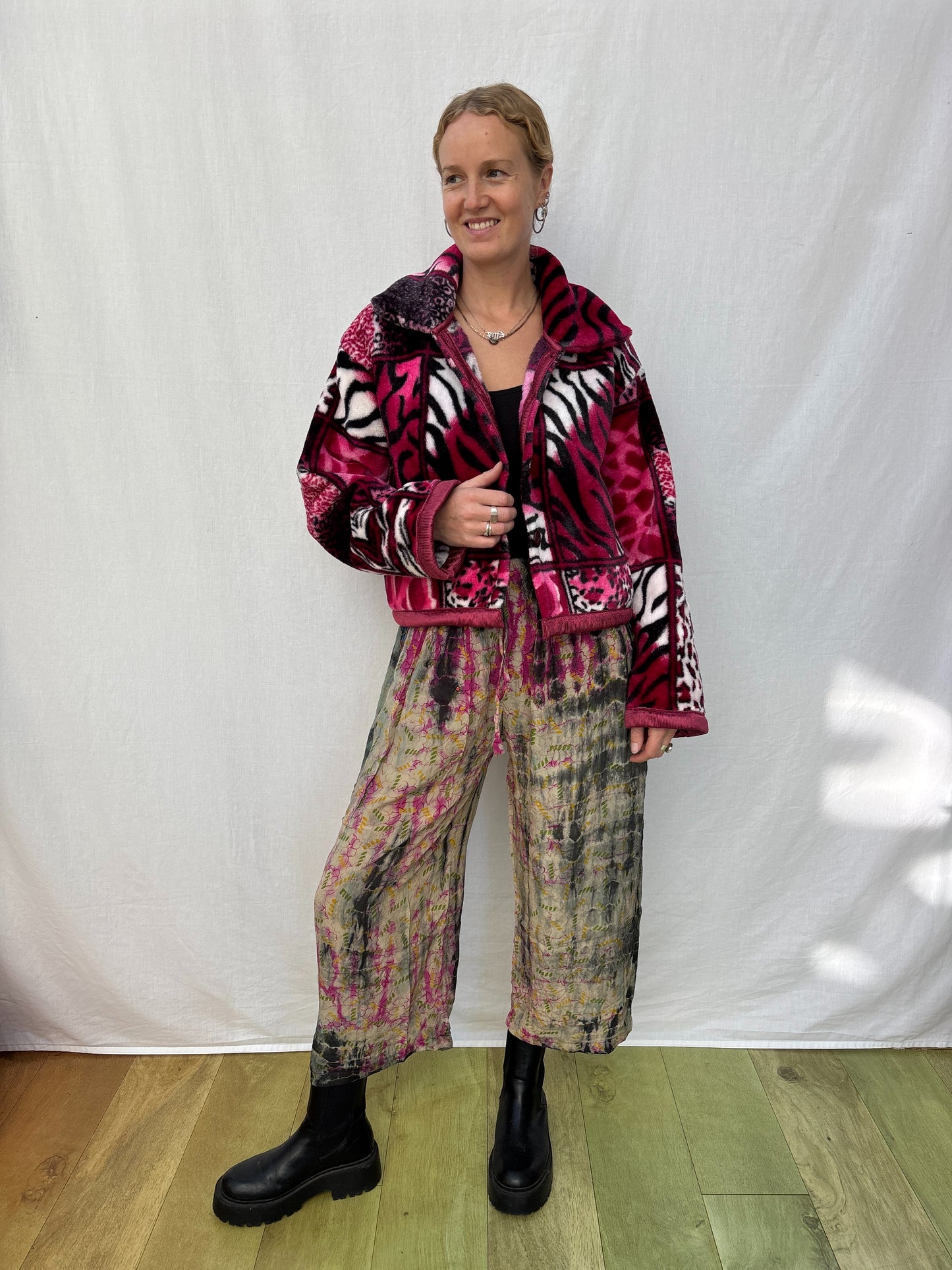 BLANKET JACKET | Animal Fuchsia