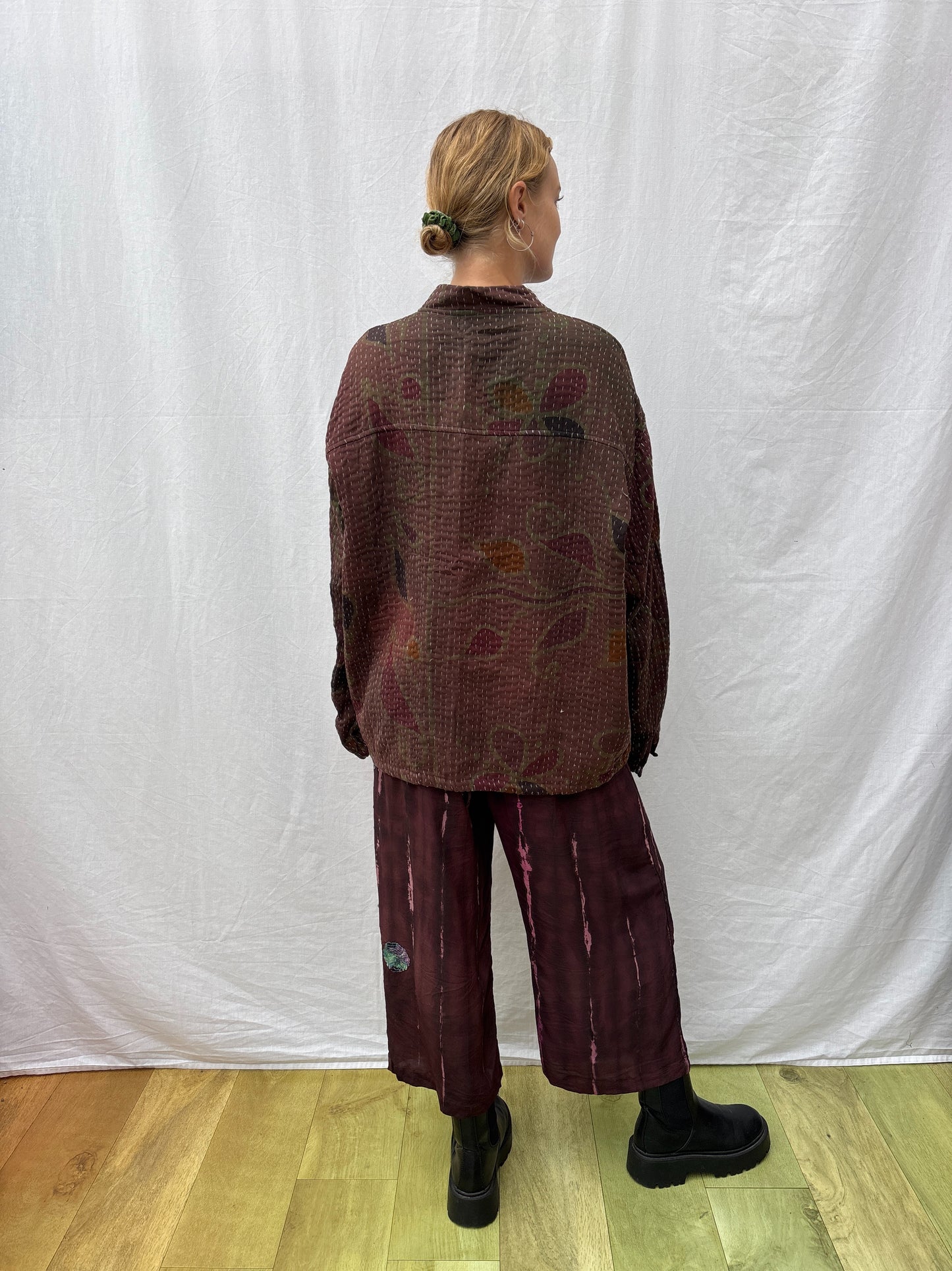 KANTHA ZIP BOMBER | Coffee