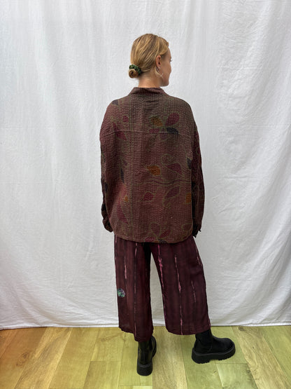 KANTHA ZIP BOMBER | Coffee