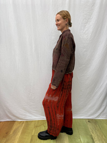 KANTHA CROP JACKET | Coffee