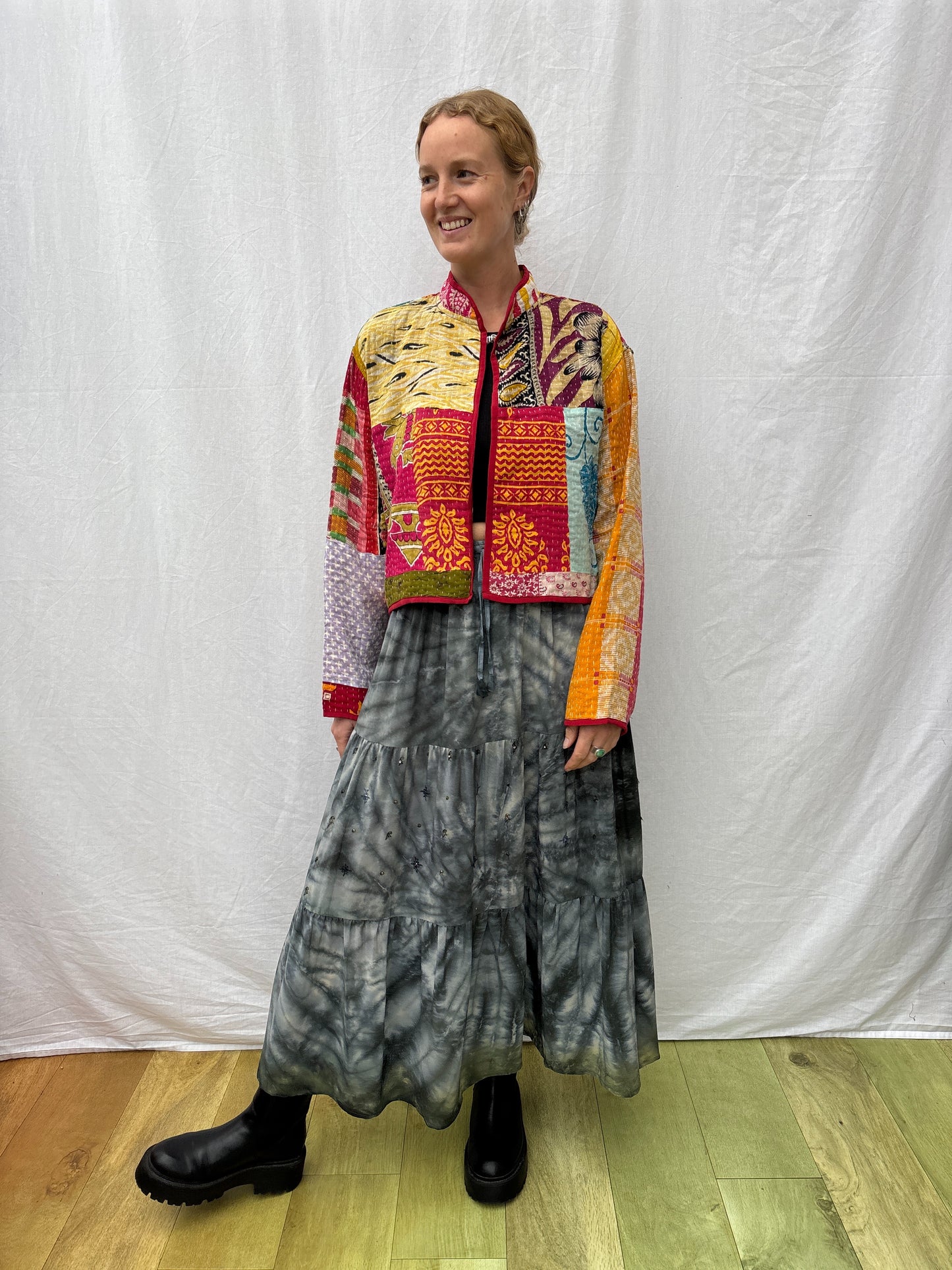 KANTHA CROP JACKET | Patchwork