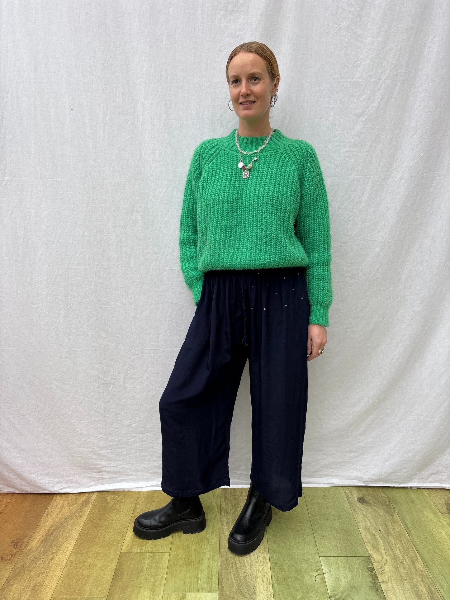 SILK TROUSERS | Short ~ Navy