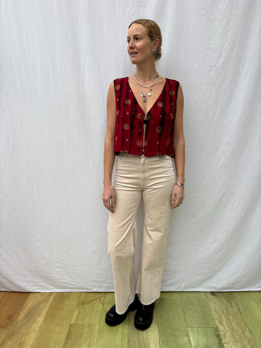 SILK WAISTCOAT | M/L ~ Rockstar