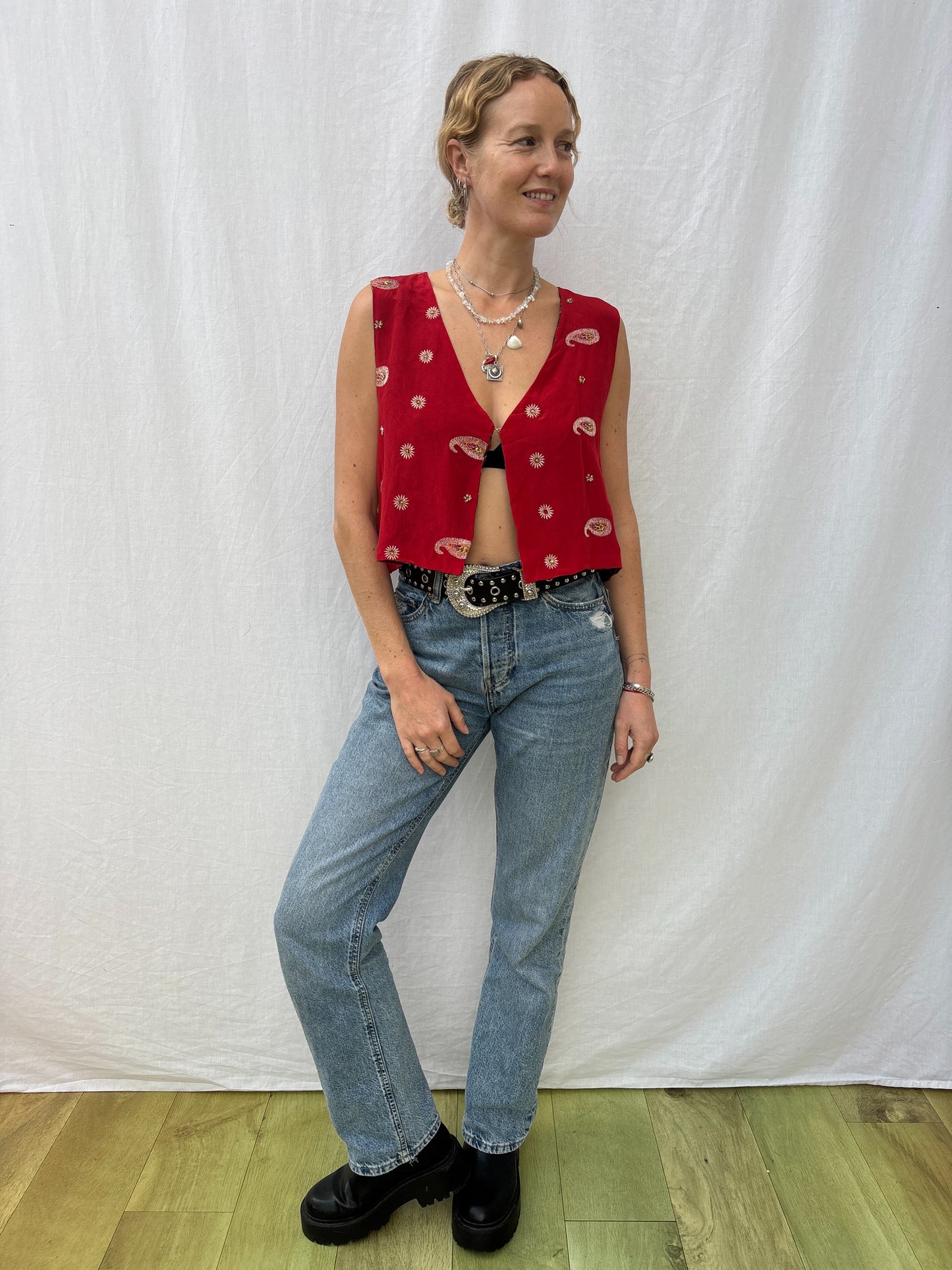 SILK WAISTCOAT | M/L ~ Earthling