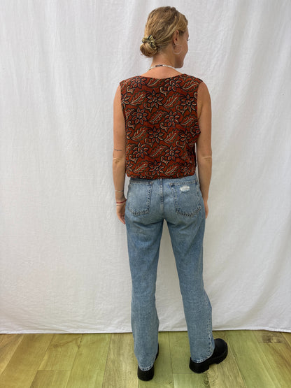 SILK WAISTCOAT | M/L ~ Earthling