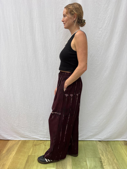 SILK TROUSERS | Long ~ Cranberry