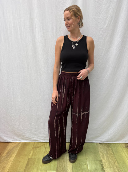 SILK TROUSERS | Long ~ Cranberry