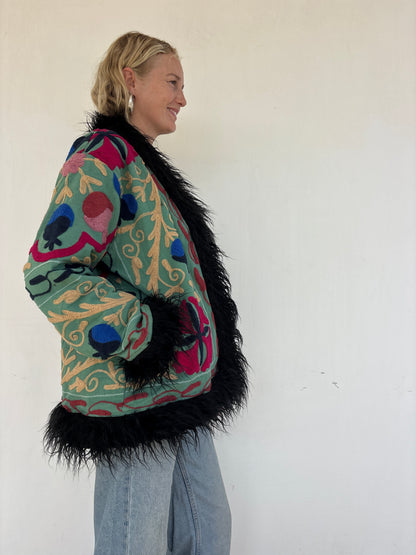PENNY COAT | Sage ~ Fur lined