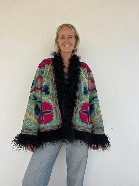 PENNY COAT | Sage ~ Fur lined
